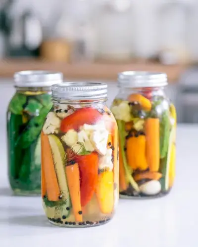 Cornichons mélangés au réfrigérateur