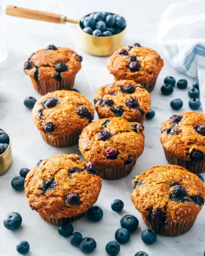 Muffin alla banana e mirtilli
