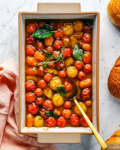 Confit de tomate passo 2: Asse por 1 hora e 15 minutos.