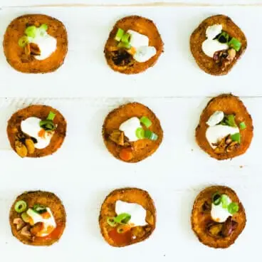 Picadas de batata doce carregadas