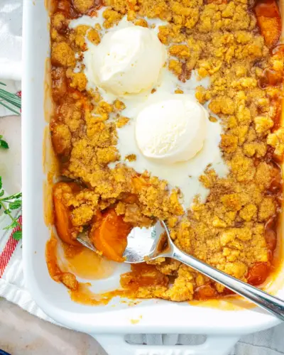 Crumble aux pêches