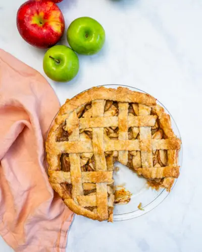 Receita clássica de torta de maçã vegana