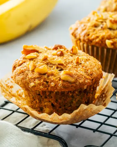 Receta de muffins de plátano y nueces