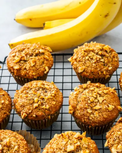 Muffins de plátano y nueces