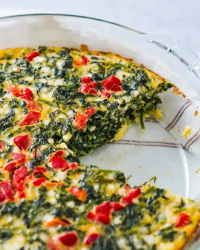 Quiche di spinaci senza crosta