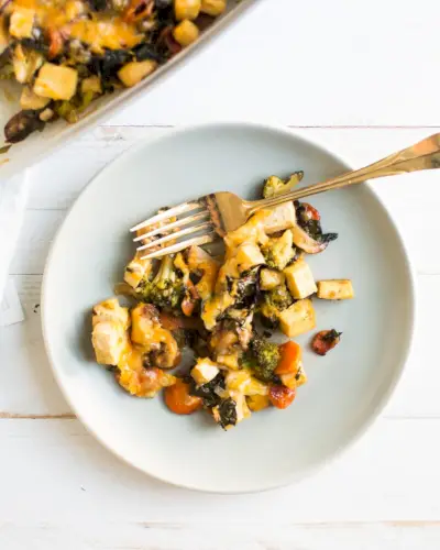 Cuisson végétarienne sur assiette