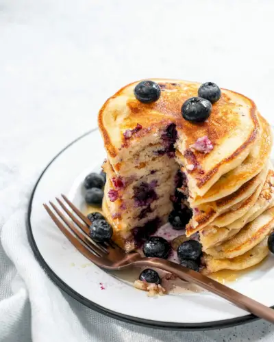 Panquecas veganas de mirtilo