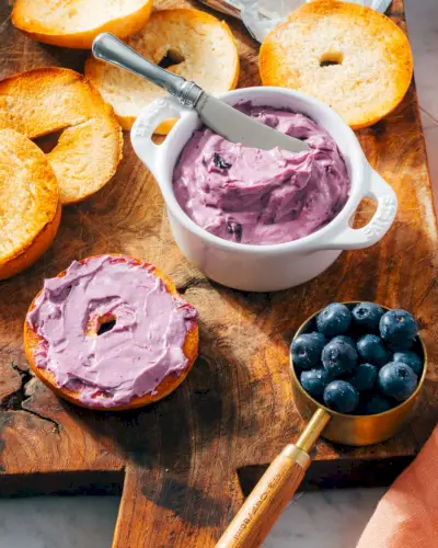 Creme de queijo de mirtilo