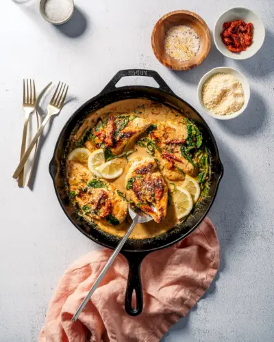 Rezept für cremiges toskanisches Hühnchen