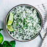 Arroz de coentro e limão