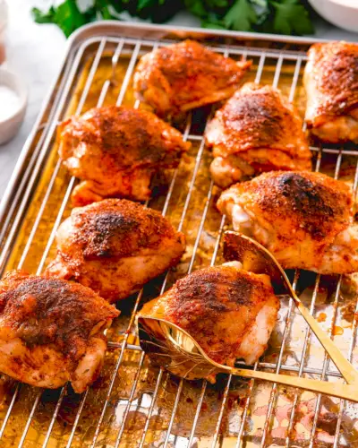 Rezept für gebackene Hähnchenschenkel, wie lange man Hähnchenschenkel backt