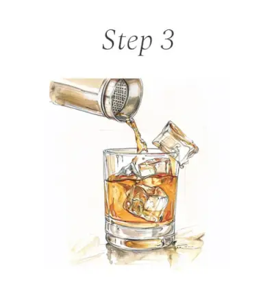 Whisky sour étape 3, verser.