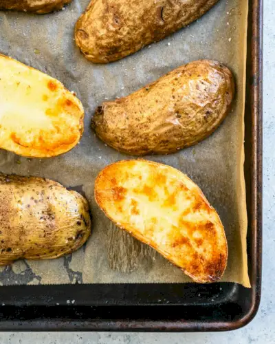 Batatas assadas rapidamente
