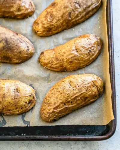 Batatas assadas rapidamente
