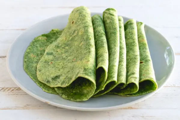 Tortilhas caseiras de espinafre | receita de tortilha saudável | tortilha de espinafre
