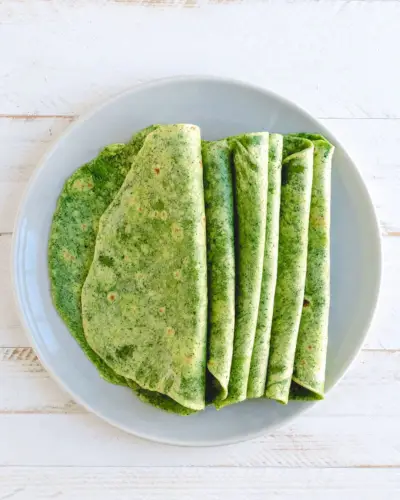 Tortilhas caseiras de espinafre | receita de tortilha saudável | tortilha de espinafre