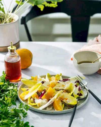Molho de salada com vinagre de vinho tinto