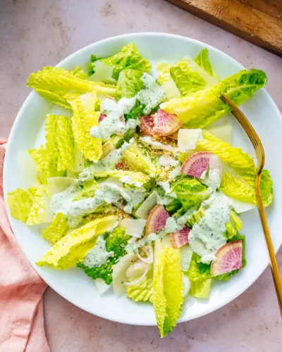 Salada de alface romana
