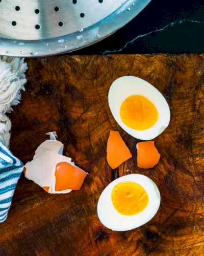 Huevos duros al vapor