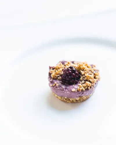 Blackberry Vegan Cheesecake Bites
