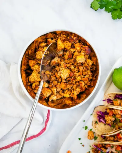 Recheio de tacos de tofu