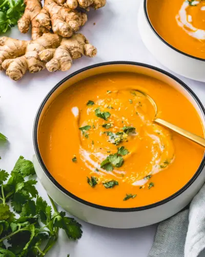 Receta de sopa de zanahoria y jengibre