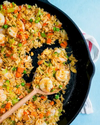 Arroz Frito com Camarão