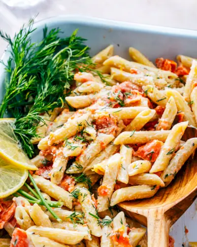 Pâtes au saumon fumé