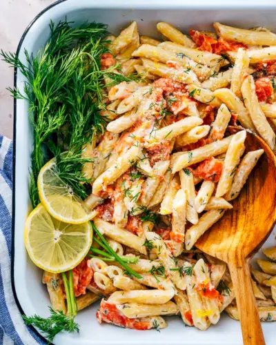 Pâtes au saumon fumé