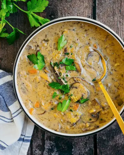 Veganská houbová polévka