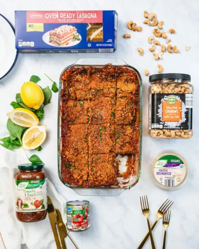 Ingredienti per lasagne senza latticini