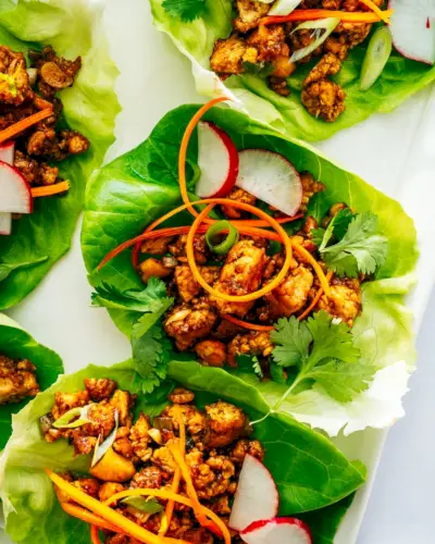 Wraps de alface vegana
