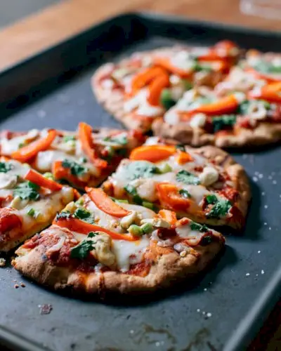 Thai-Curry-Pizza mit Naan-Brot | Naan-Pizza-Ideen