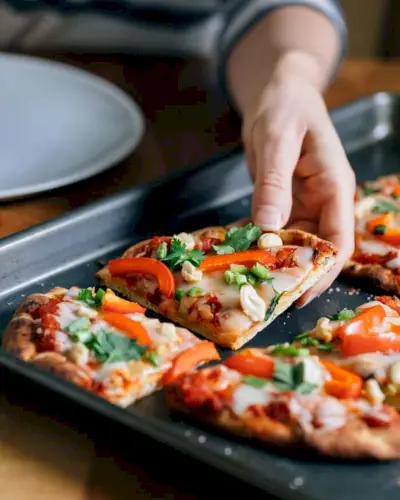 Thai-Curry-Pizza mit Naan-Brot | Naan-Pizza-Ideen