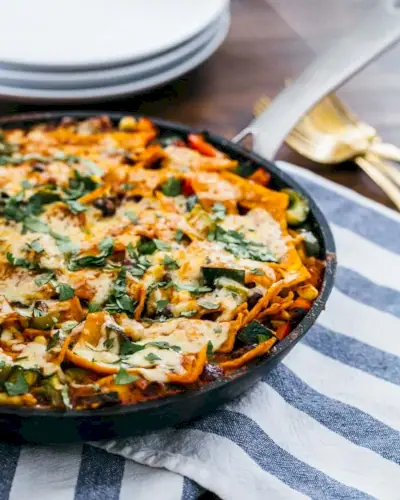 Enchiladas de frigideira vegetariana