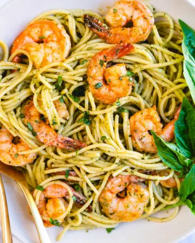 Garnelen-Pesto-Nudeln