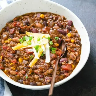 Chili Vegetariano Fácil para ganhar um churrasco de chili
