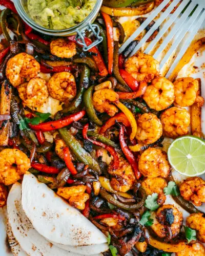 Receita de fajita de camarão