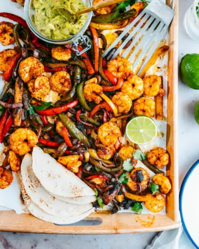 Fajitas de camarão