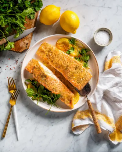 Lemon Losos recept s citrónmi a petržlenovou vňaťou
