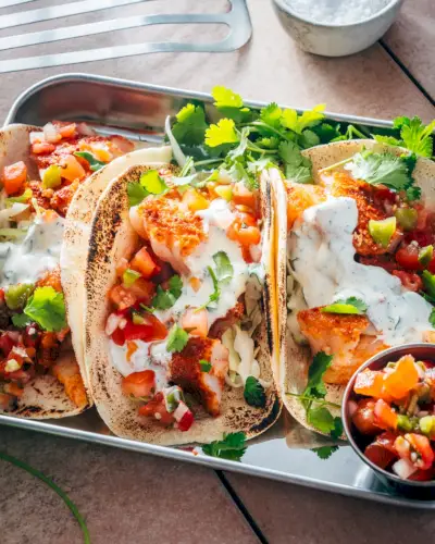 Receita de taco de peixe bacalhau