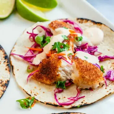 Tacos de peixe tilápia