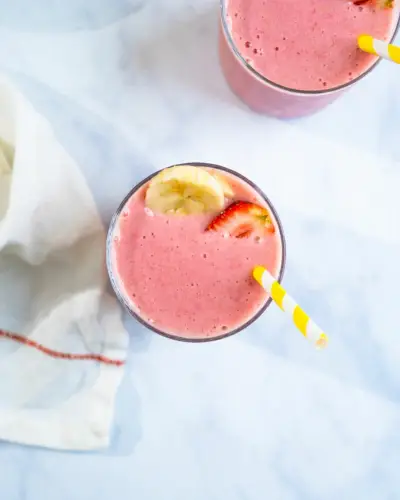 Jahodové banánové smoothie
