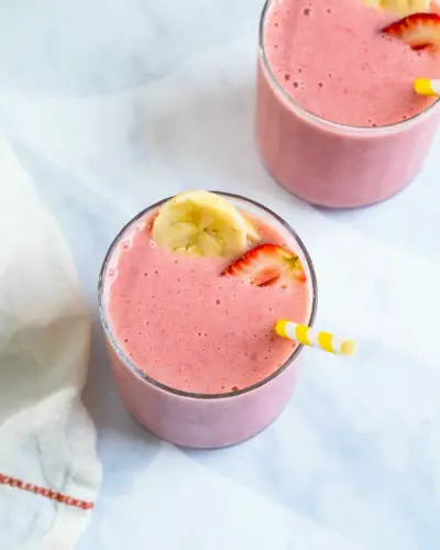 Jahodové banánové smoothie