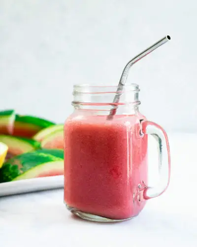 Smoothie de melancia e morango