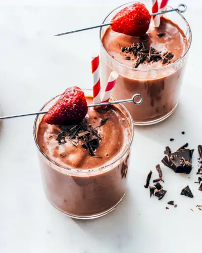 Čokoládové jahodové smoothie