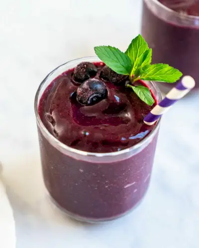 Smoothie banane-myrtille