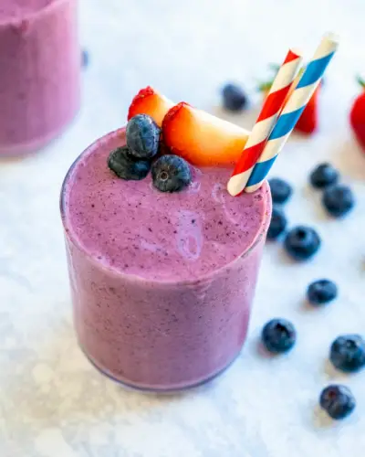 Smoothie fraise-myrtille