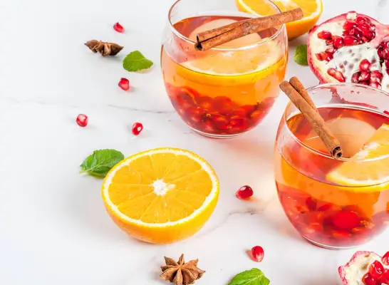 orange pomegranate cinnamon water