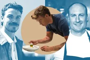 Will Poulter und Chefkoch Dave Beran in einer Fotomontage.